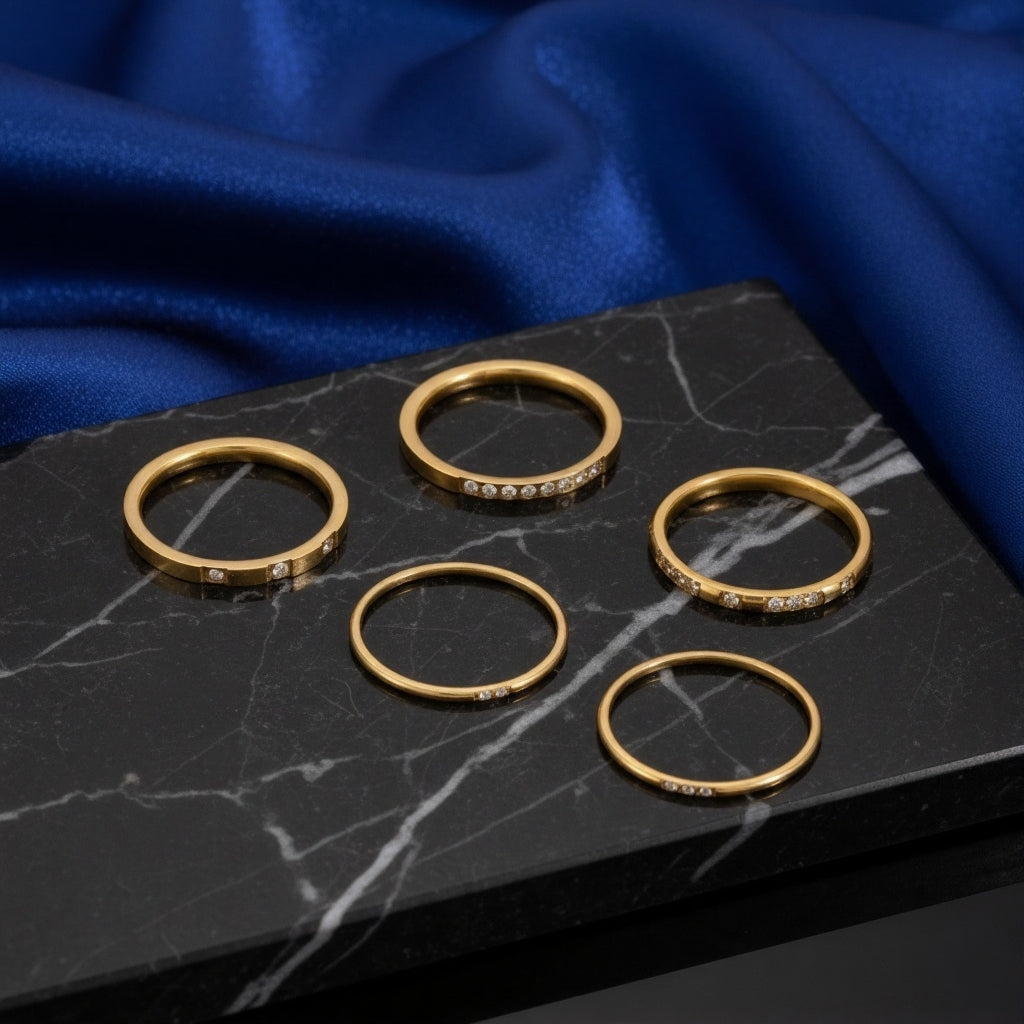 18K Gold Elegant Ring Set