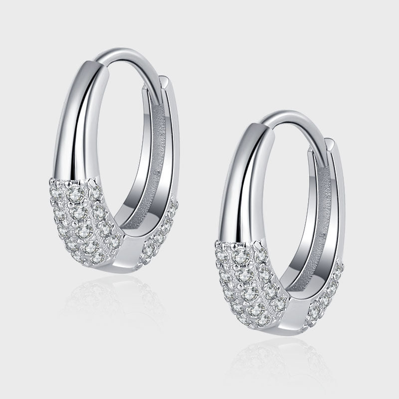 Pavé Crystal Huggie Hoop Earrings