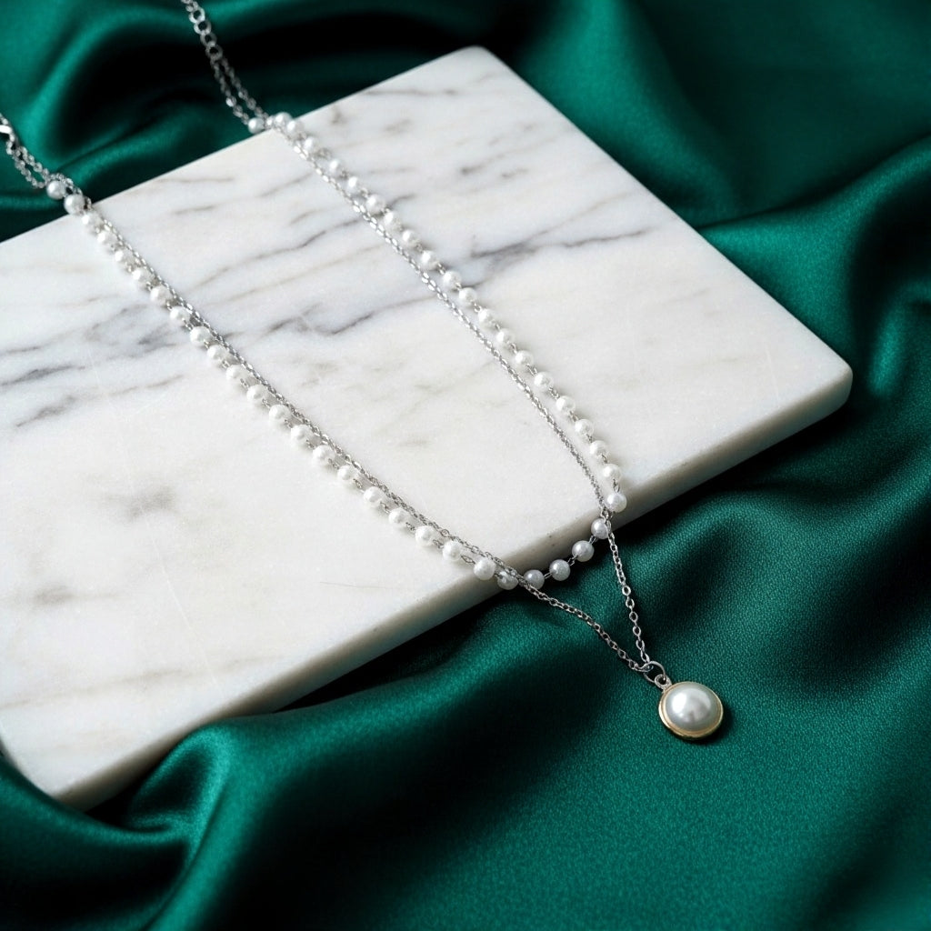 Gold & Pearl Chain Necklace