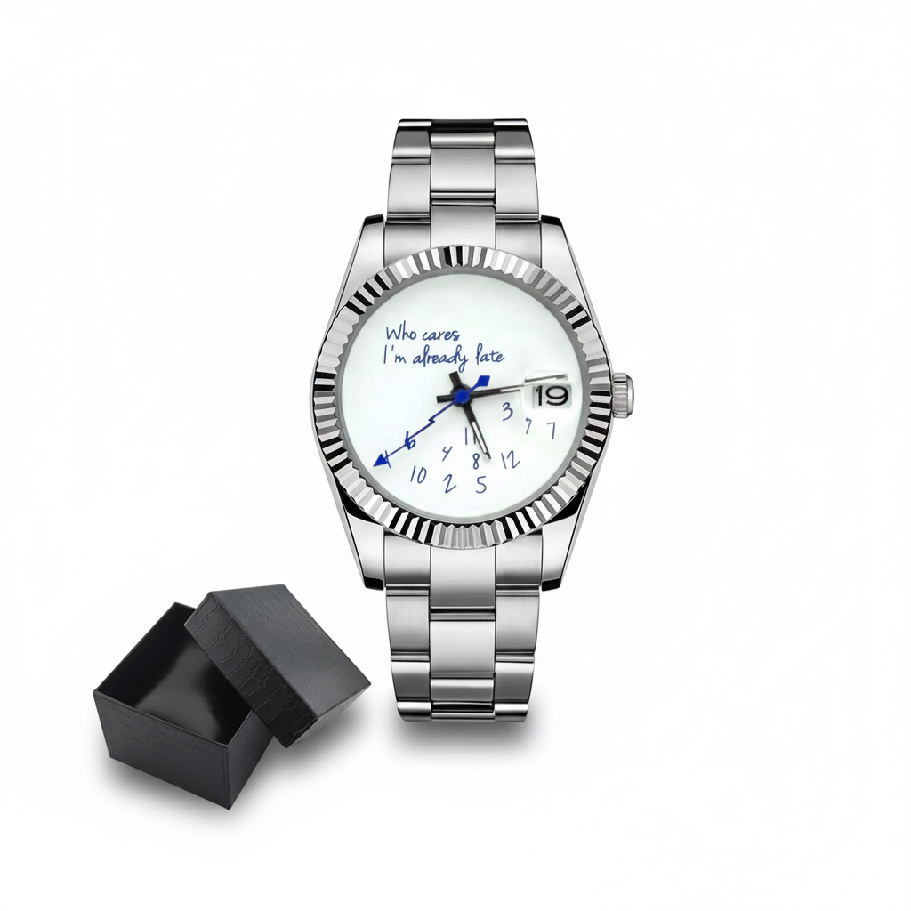 "Who cares i'm already late" Watch