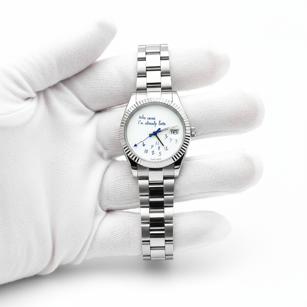 "Who cares i'm already late" Watch