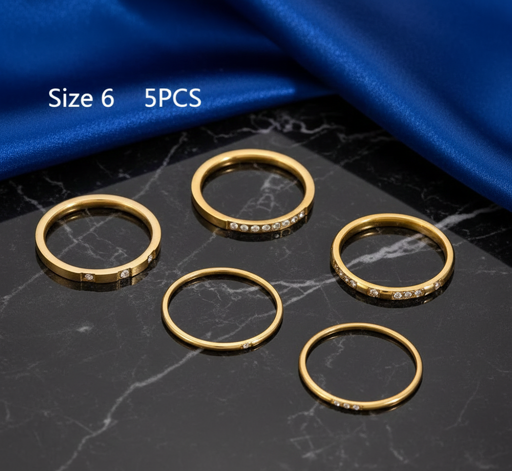 18K Gold Elegant Ring Set