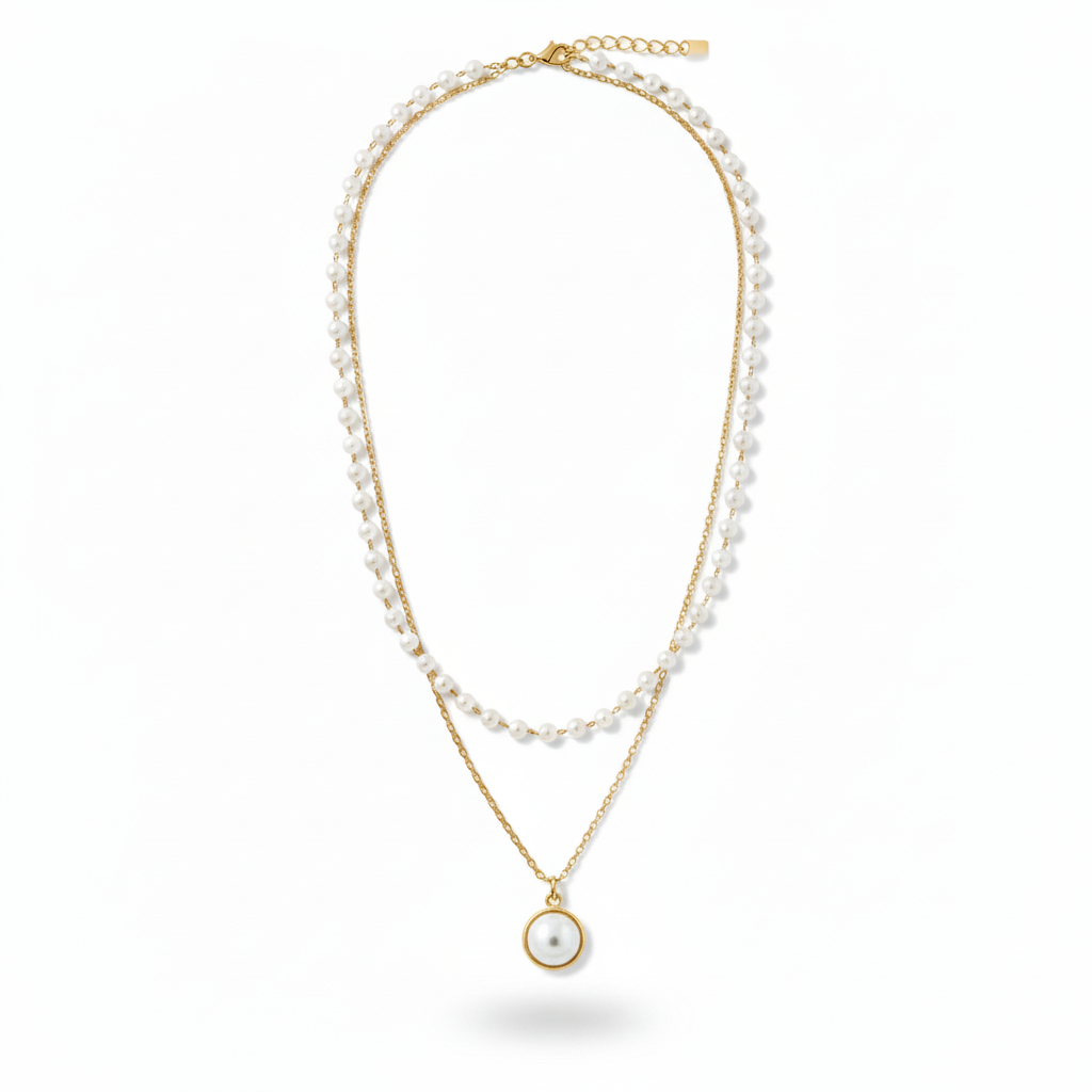 Gold & Pearl Chain Necklace