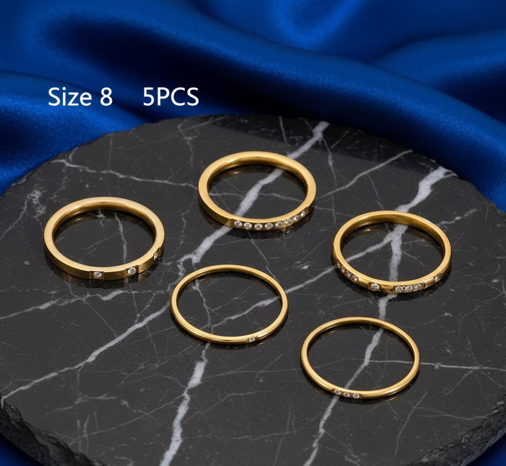 18K Gold Elegant Ring Set