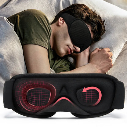 Sleep Eye Mask for Men Women, Zero Eye Pressure 3D Sleeping Mask, 100% Light Blocking Patented Design Night Blindfold, Soft Eye Shade Cover for Travel