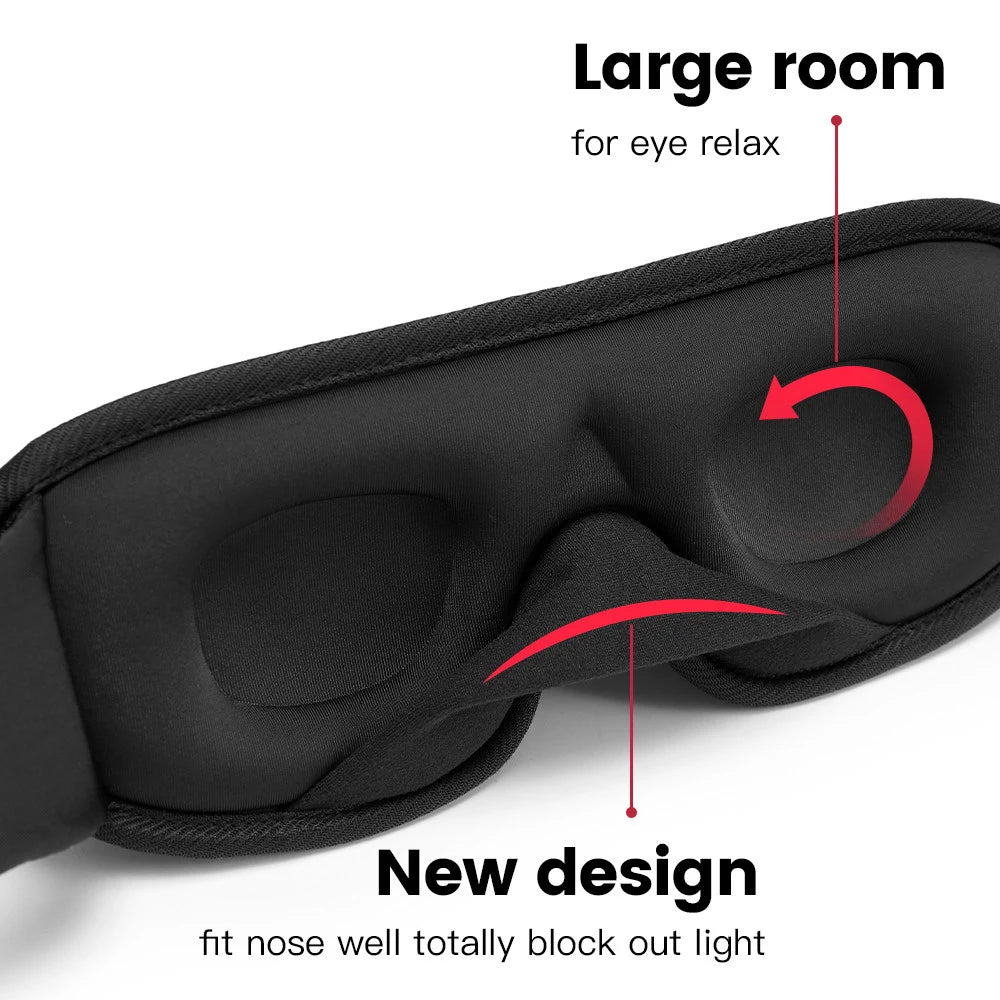 Sleep Eye Mask for Men Women, Zero Eye Pressure 3D Sleeping Mask, 100% Light Blocking Patented Design Night Blindfold, Soft Eye Shade Cover for Travel