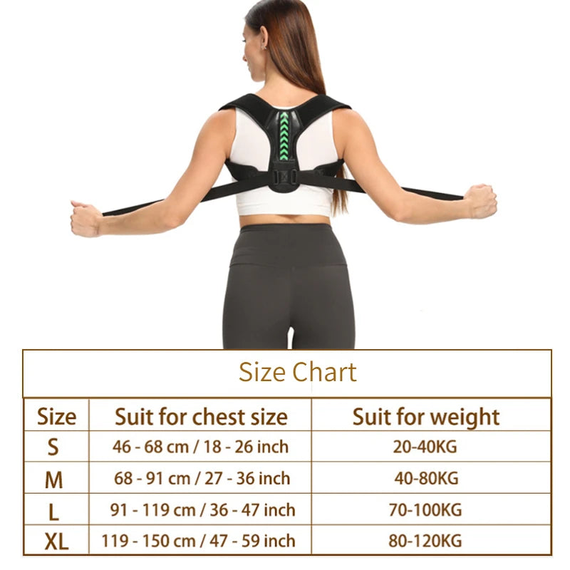 Back Brace Posture Corrector for Women and Men, Adjustable and Breathable Shoulder Straightener Support Belt.