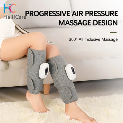 Leg Massager for Circulation and Pain Relief, Calf Air Compression Massager with Heat, Leg Massager with 3 Intensities, 3 Modes, Easy to use, Muscle Relaxation, 360° Air Pressure