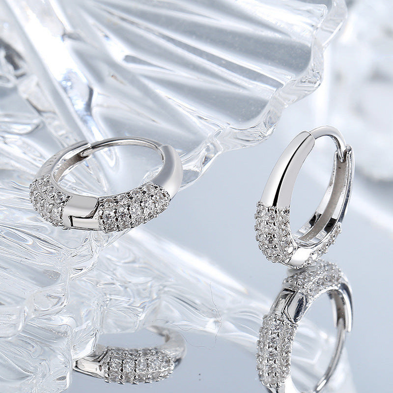 Pavé Crystal Huggie Hoop Earrings