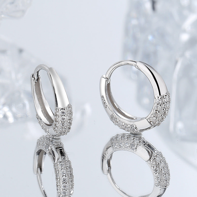 Pavé Crystal Huggie Hoop Earrings