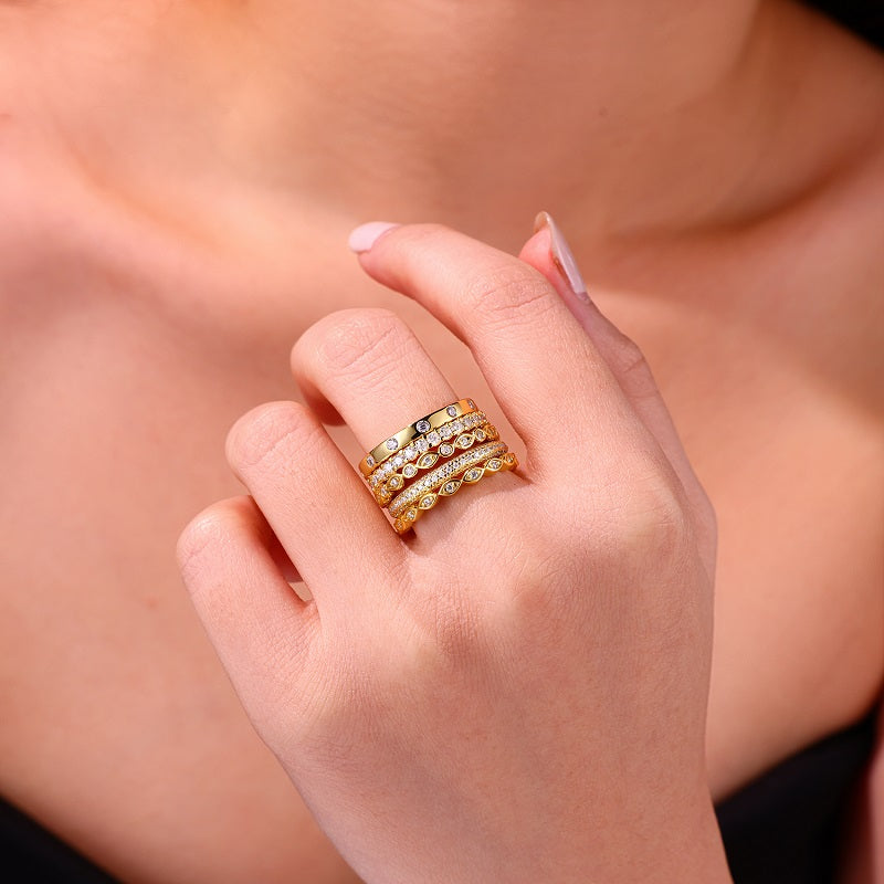 Gold Stackable Ring Set