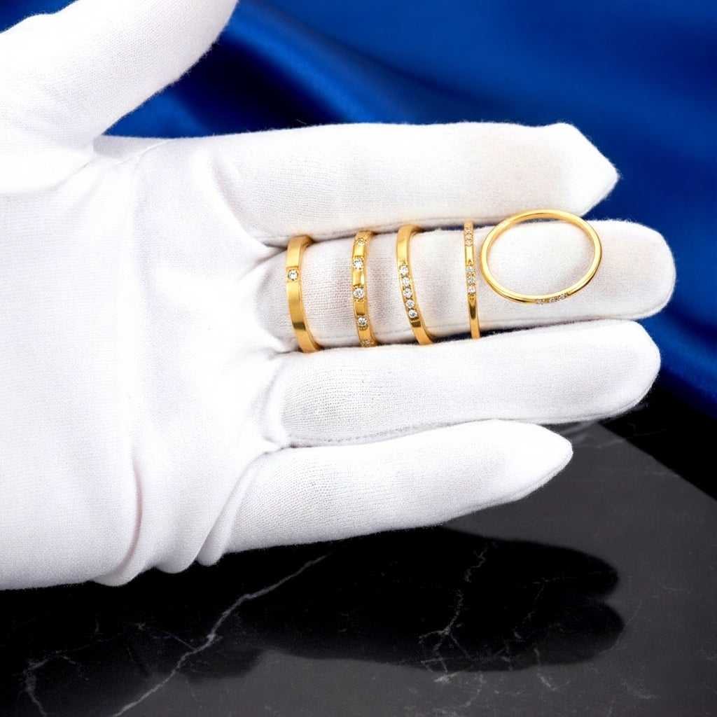 18K Gold Elegant Ring Set