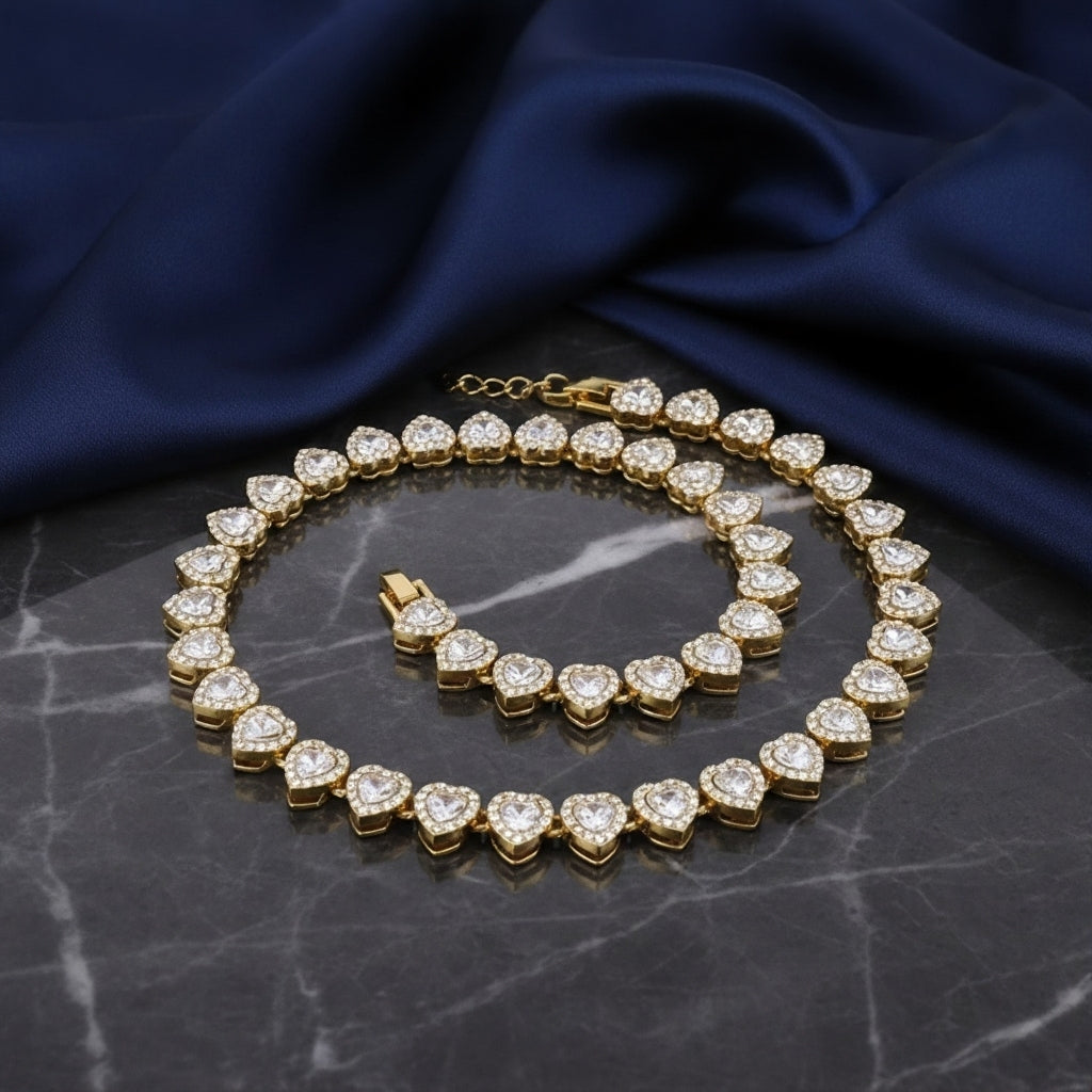 Elegant Heart Diamond Necklace