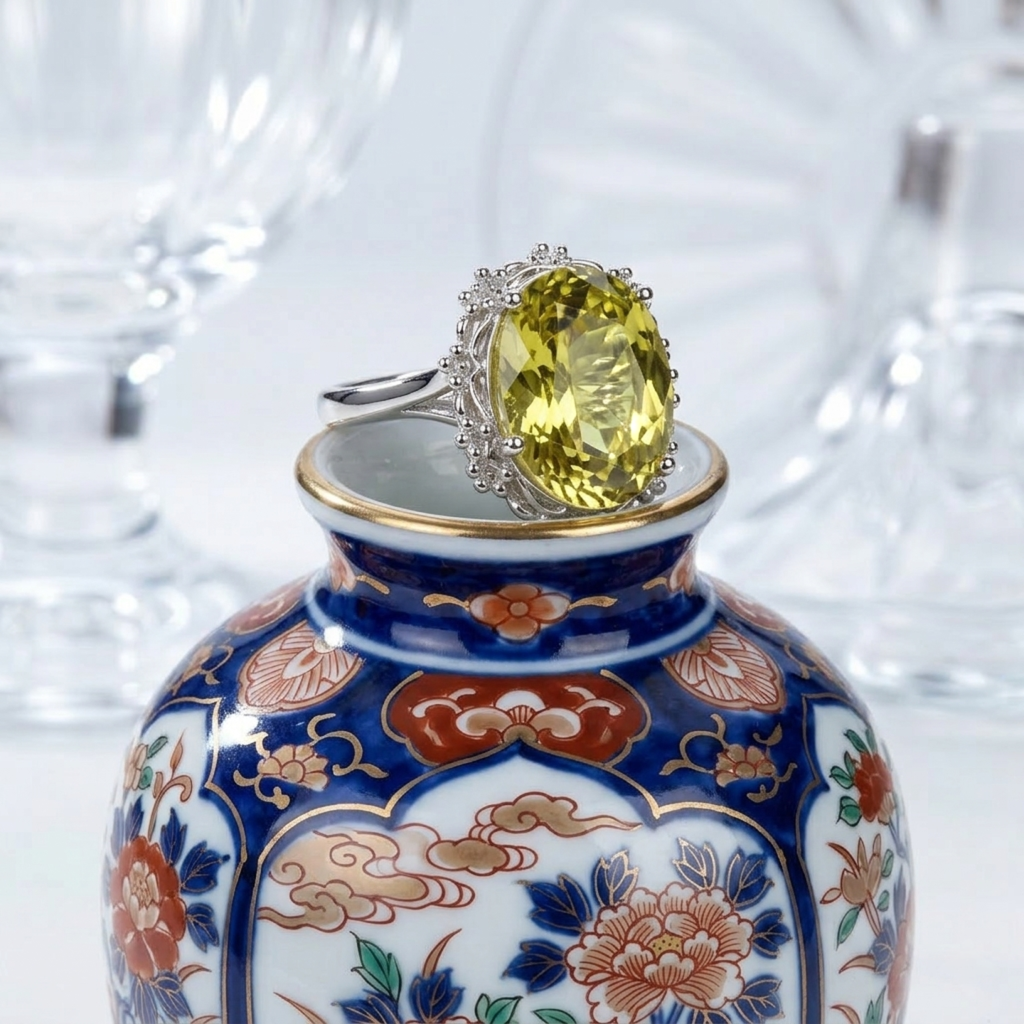 Natural Lemon Crystal Ring